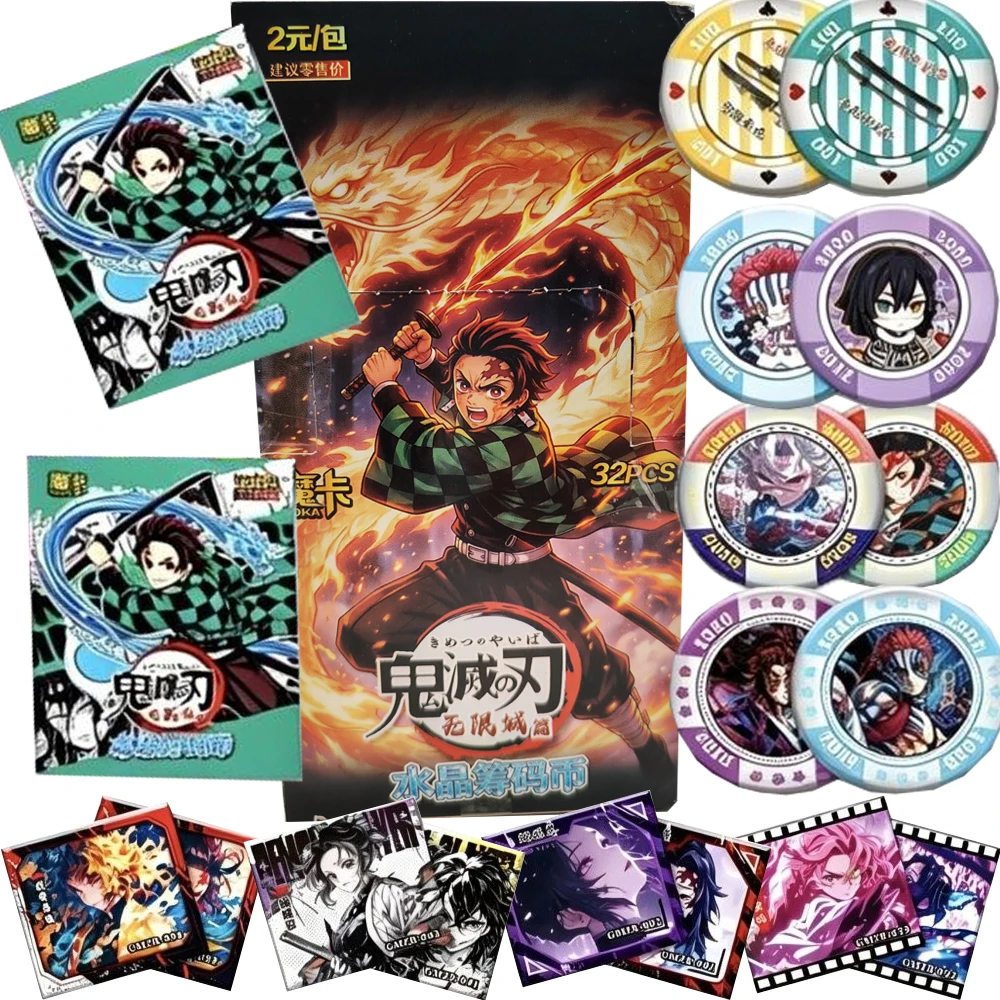 high-score-japanese-anime-demon-slayer-collection-poker-chips-card-fans'-favorite-characters-hd-print-surprise-creative-stickers