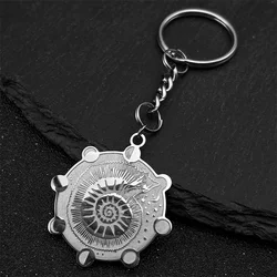 Witch Snail Star Moon Phase Key Chain for Women Men Stainless Steel Silver Color Cho Ku Rei Science Key Ring Jewelry Gift
