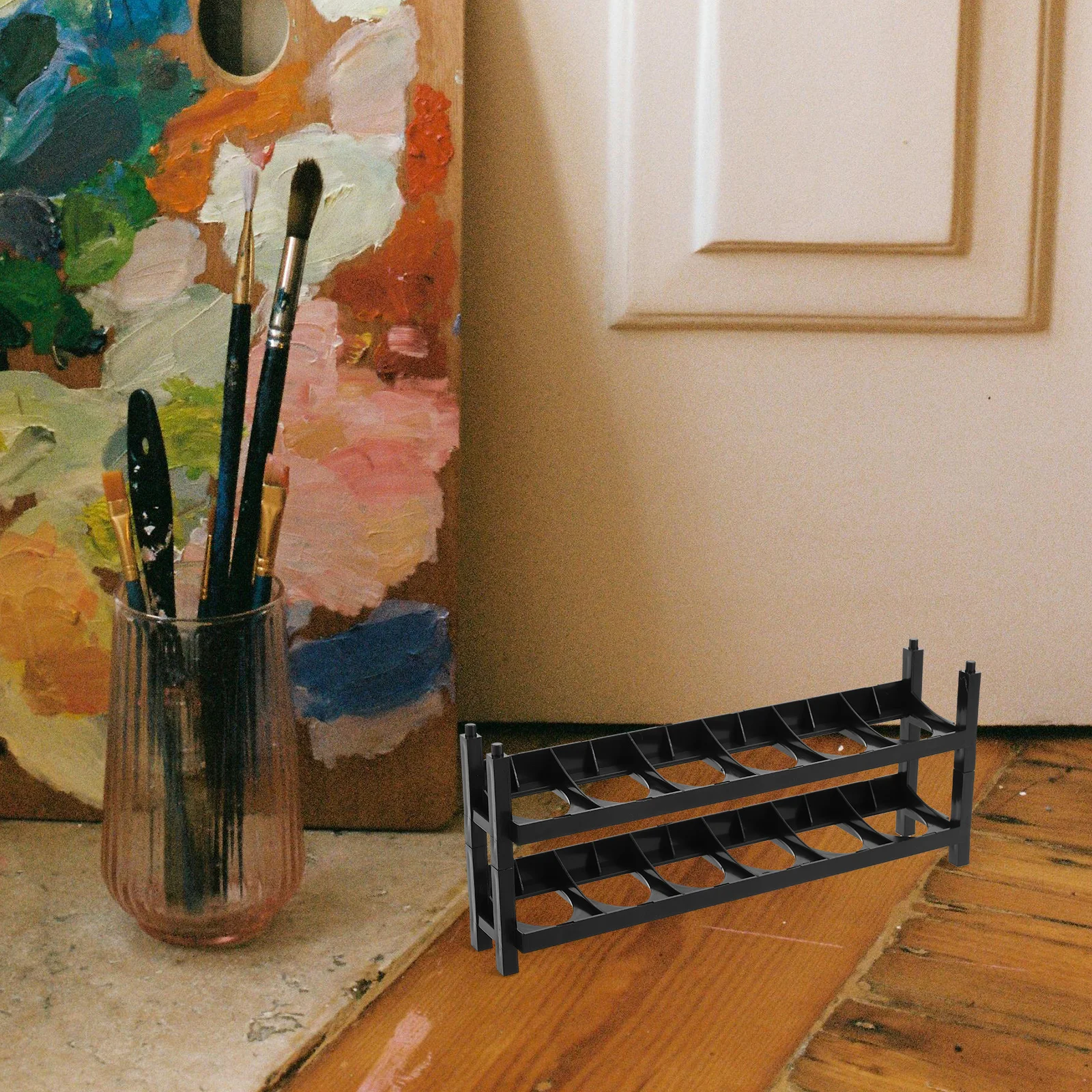 

2Pcs Paint Organizers Storage Display Stand Versatile Design for Painting Materials and Tools Home Studio Decor