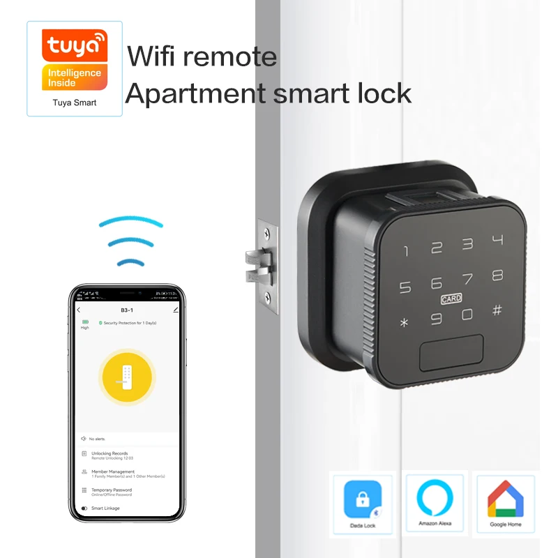 2023 New Tuya smart lock for Fingerprint WiFi  lock with Fingerprint/Password/Card/Key/App unlock