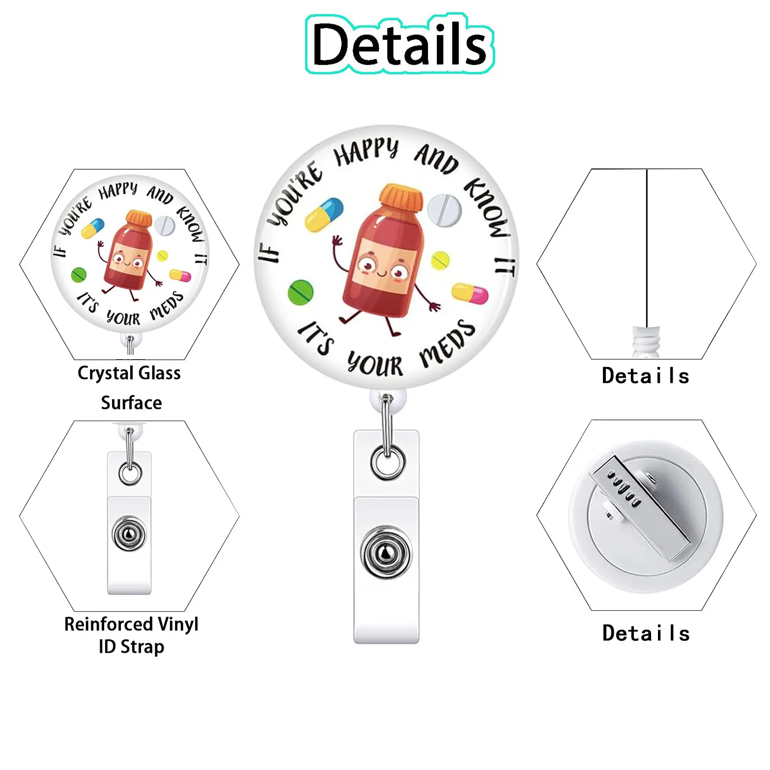 Id Holder Abs Badge Reel Badge Buckle Badge Holder For Student Office Use Teacher