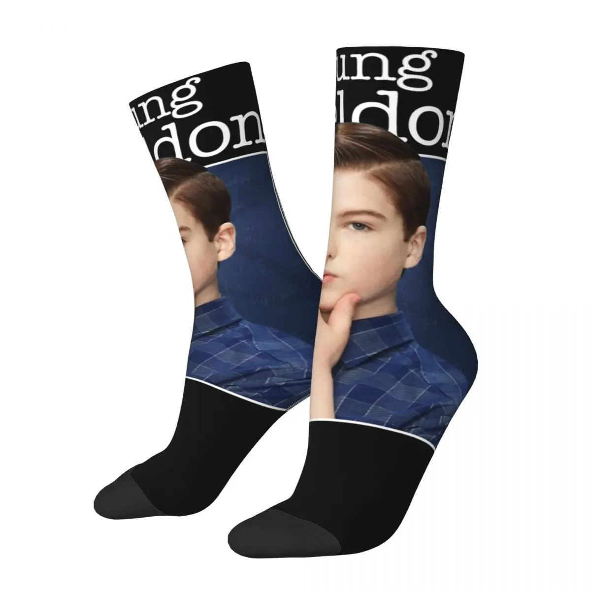 Young Sheldon Funny Comedy Merch Crew Socks Compression Sheldon Cooper Sport Long Socks Cute for Men's Best Gift Idea