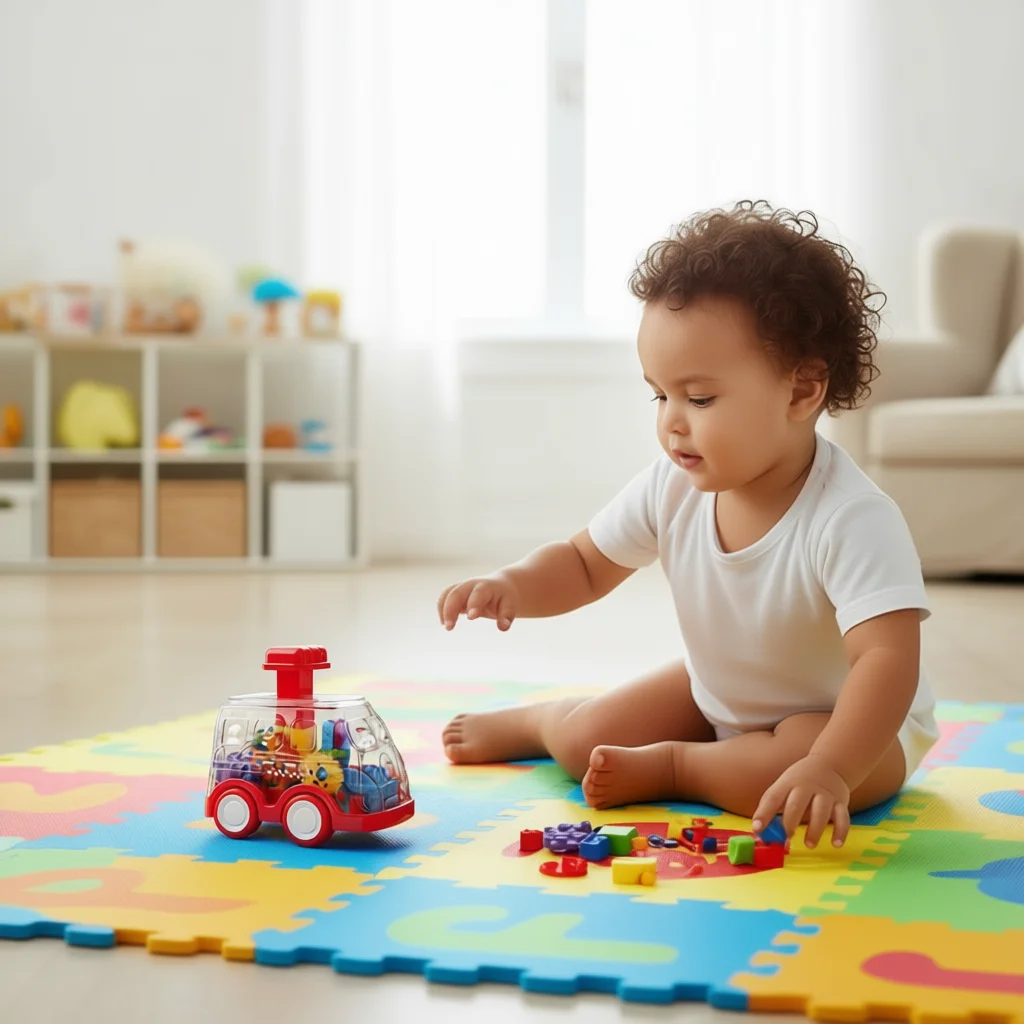 

Прозрачный автомобиль с откатным механизмом — интерактивная раздвижная игрушка с вращающимися шестернями, развивающая головоломка для детей