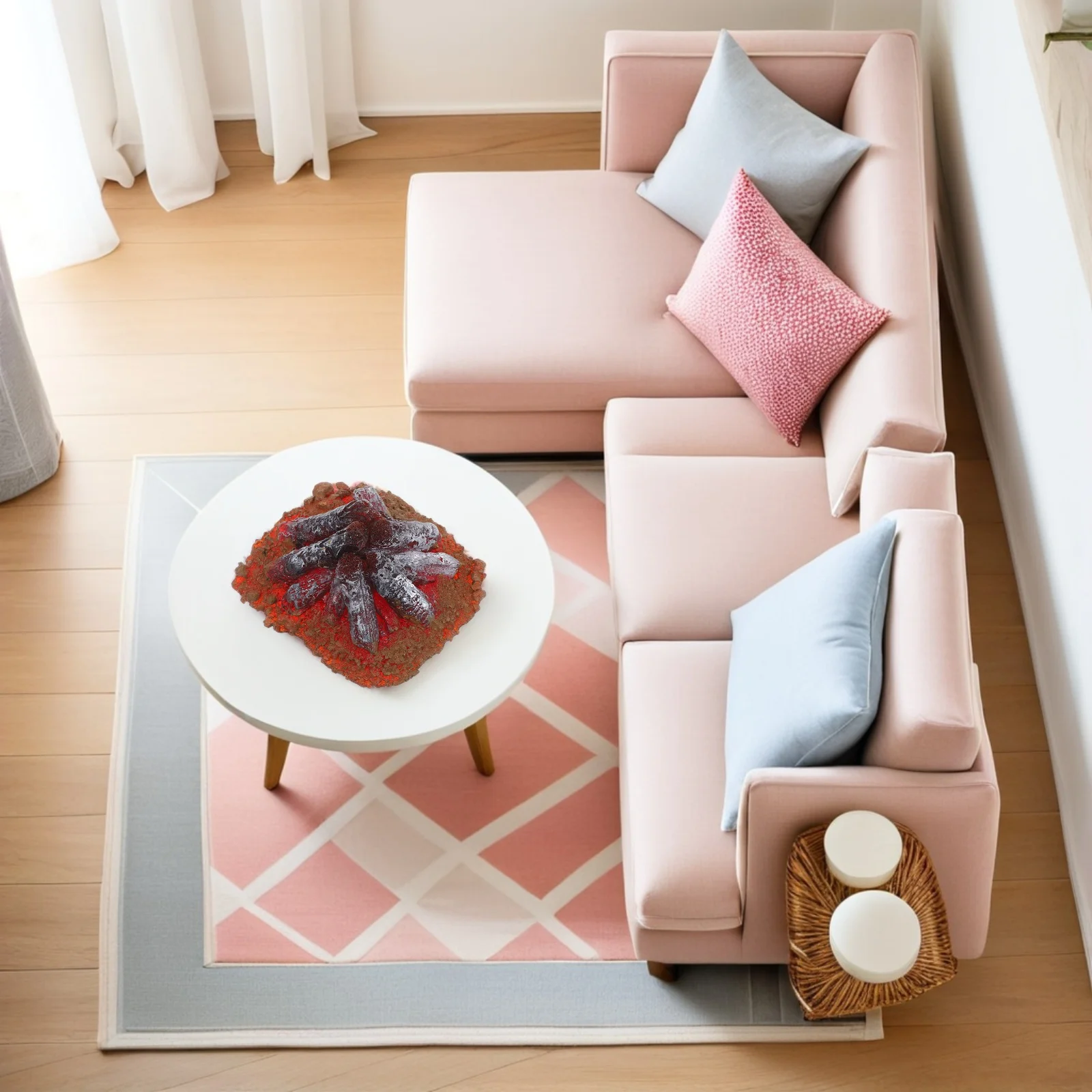 

Durable Resin Craftsmanship Miniature Campfire Models Field Scene Props Landscaping Fire Pit Decoration Fire Centerpiece