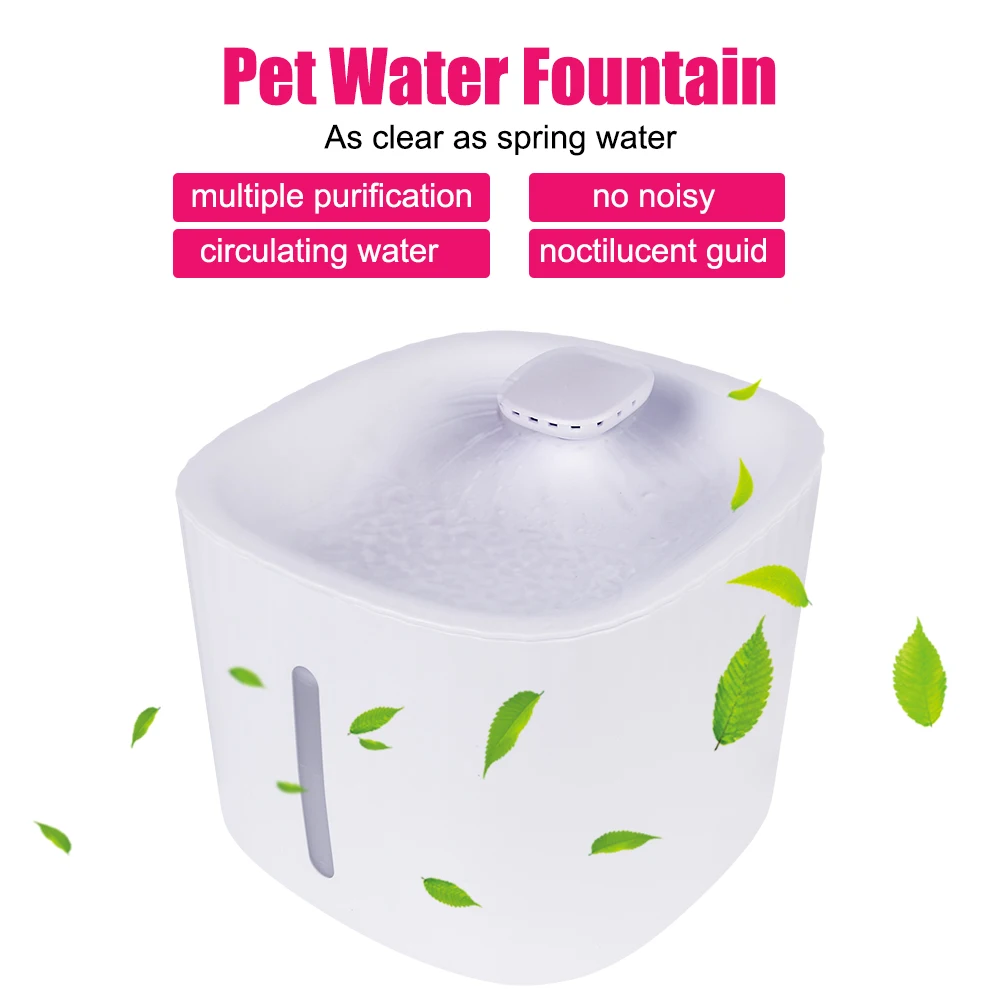 With LED Light 3L Cat Water Dispenser Cat Dog Drinking Bowl USB Pet Smart Drinking Feeder Automatic Water Fountain Pet Supplies