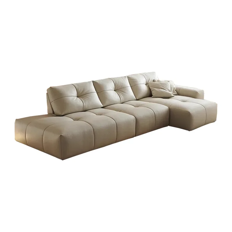 tofu block, removable adjustable backrest, living room sofa, special-shaped princess, first-layer cowhide leather sofa