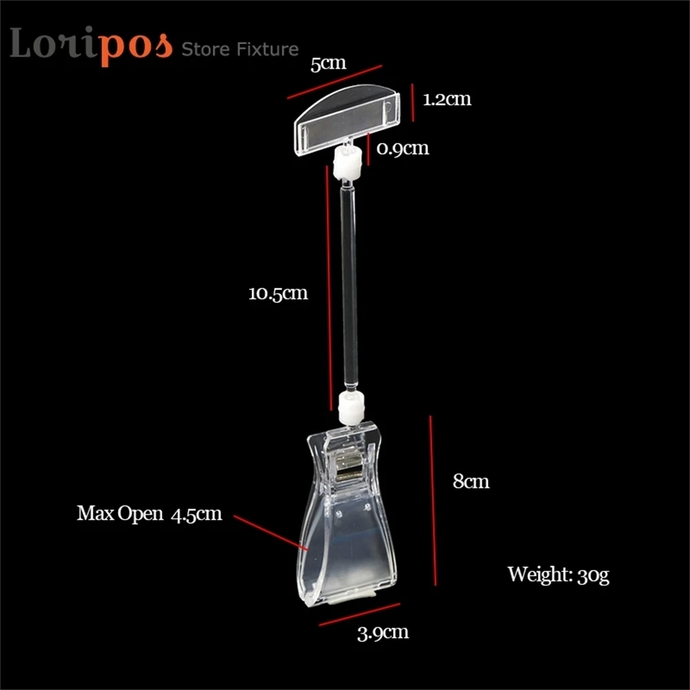 Clear Pop Merchandise Plastic Sign Signage Paper Card Display Price Label Promotion Small Clips Holders In Retail Shop
