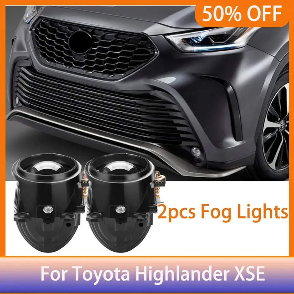 Bi-LED Lenses Fog Lights For Toyota Highlander XSE 2-inch LED Driving Fog Lamps Kit Projector Spotlight Lens