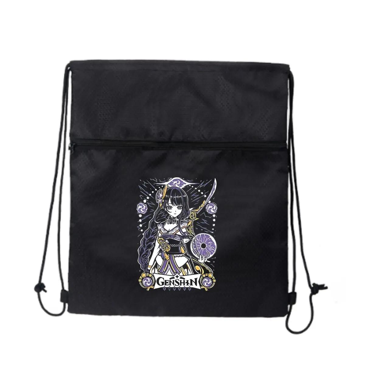 

Прочная сумка на молнии на шнурке Genshin Impact с персонажем аниме