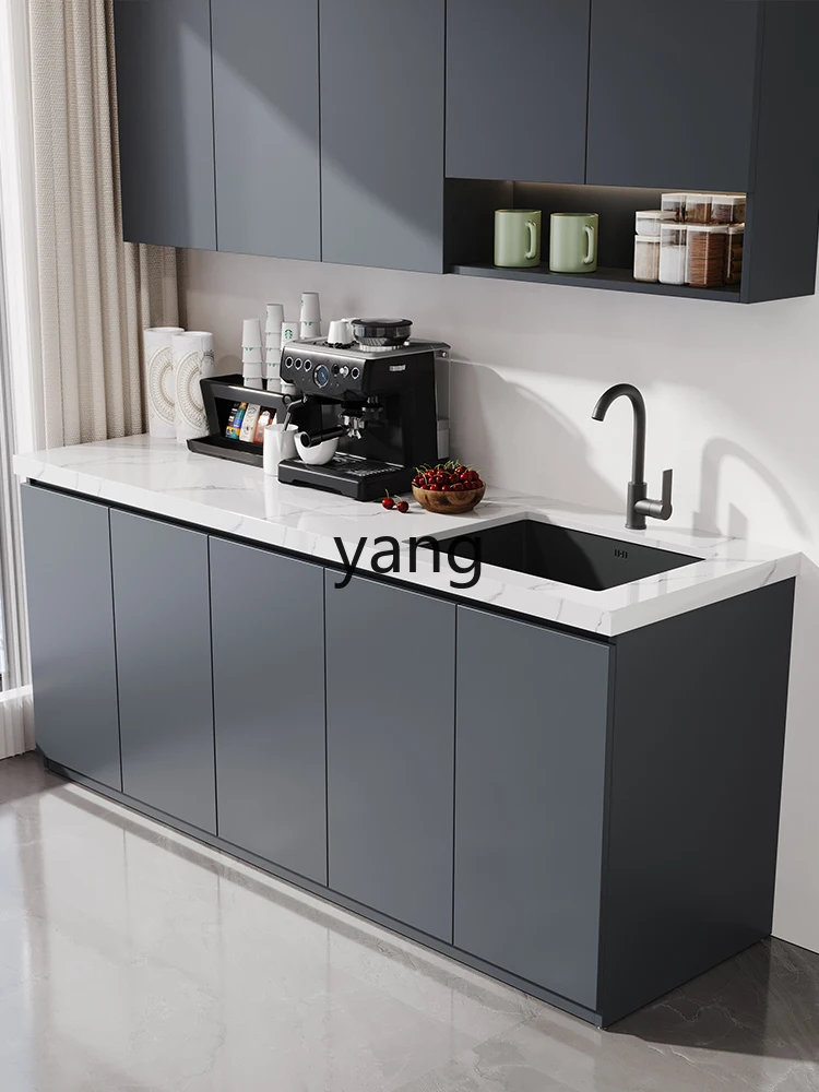 LMM， Balcony Water Bar Integrated Cabinet Honeycomb Aluminum Balcony Cabinet Rock Slate Stainless Steel Undercounter Basin