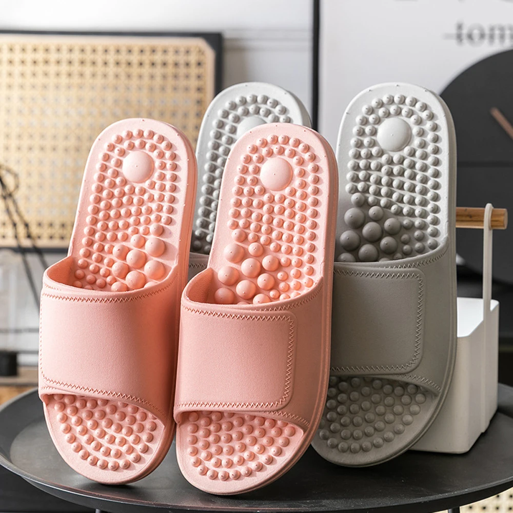 Slippers Female Summer Indoor Home Bathroom Bath Soft Bottom Non-slip Couple Men Massage Sandals Shoes