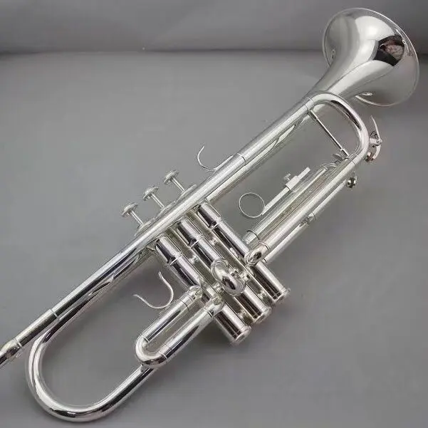 

High-end silver B-flat professional trumpet all-silver made of comfortable feel and high-quality tone Trumpet jazz instrument