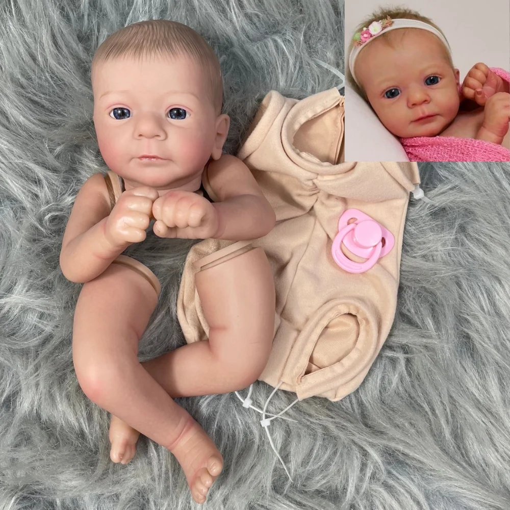 19Inch Painted Reborn Doll Kit Felicia With Engraved Name and Cloth Body Unassembled DIY Doll Parts Toy