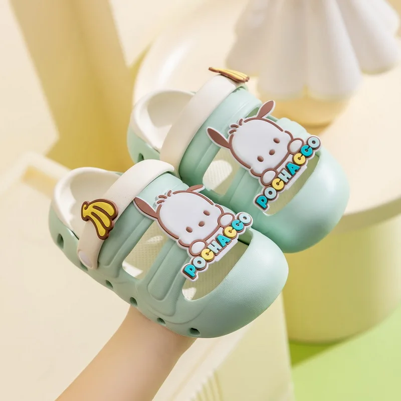 سانريو الأطفال مرحبا كيتي حديقة أحذية Kawaii Kuromi أحذية الشاطئ صندل أحذية المنزل النعال الاطفال حذاء كاجوال الكرتون أنيمي