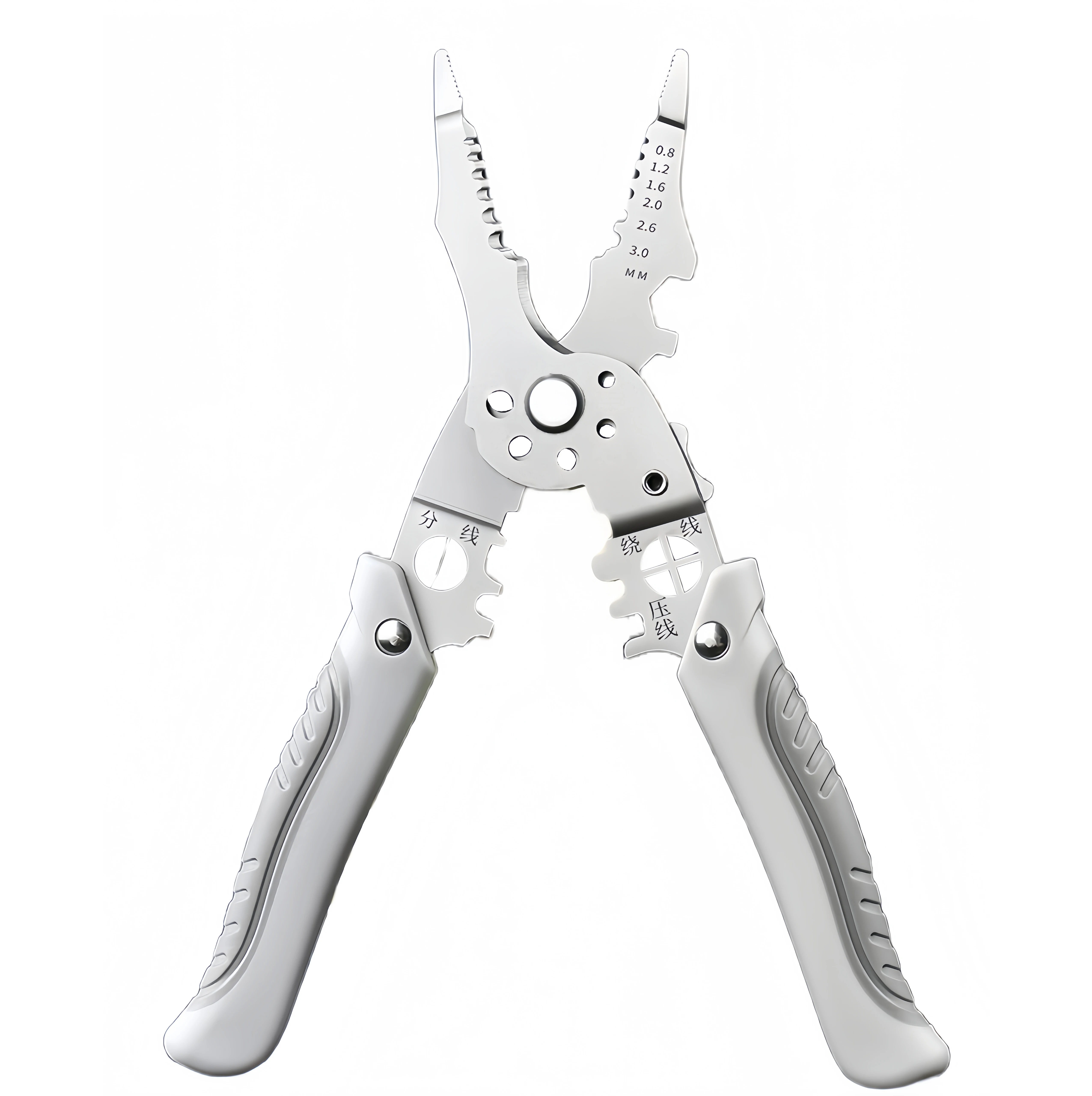 8.5 Inch Multi Functional Industrial Wire Stripper Cutter Crimper Heavy Stainless Steel Electrical Pliers Ergonomic Grip