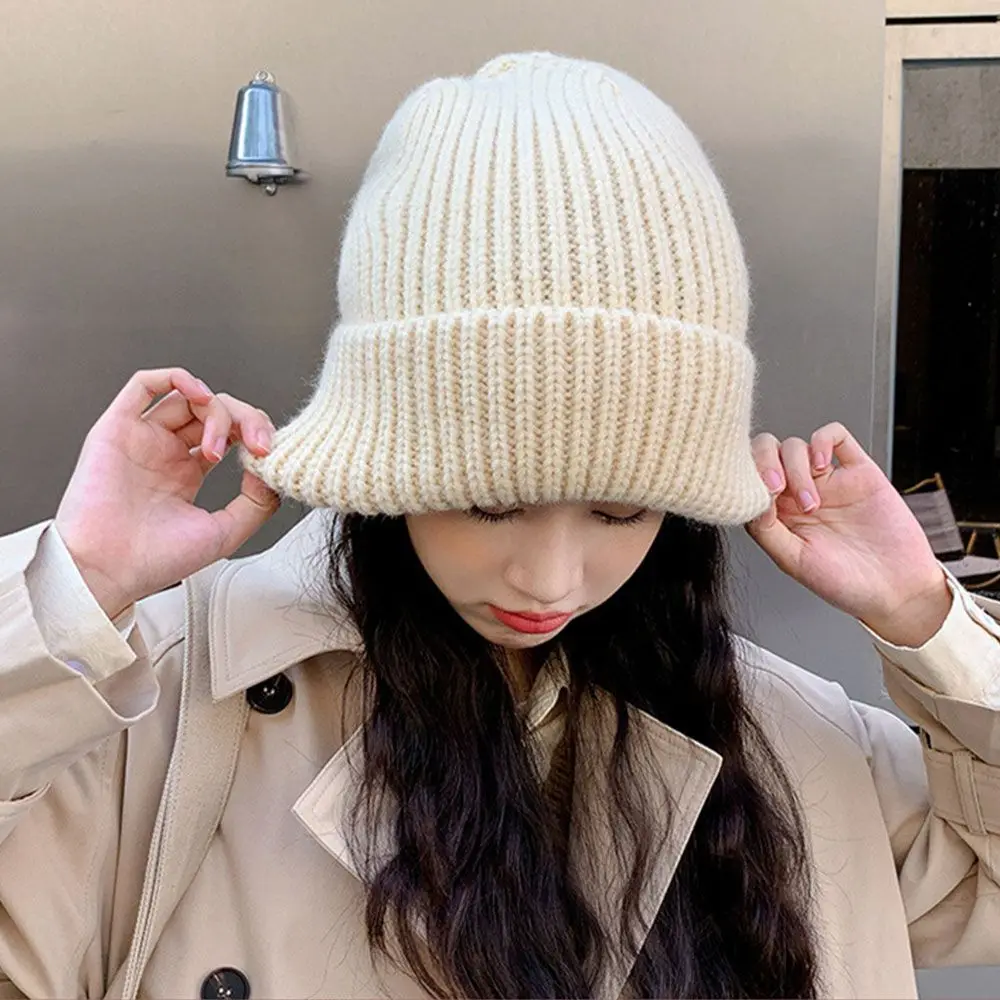 2024 Winter Warm Hats  Men Hats Solid Color Hip Hop Unisex Female Beanies for Women Casual Stacking Knitted Bonnet Caps