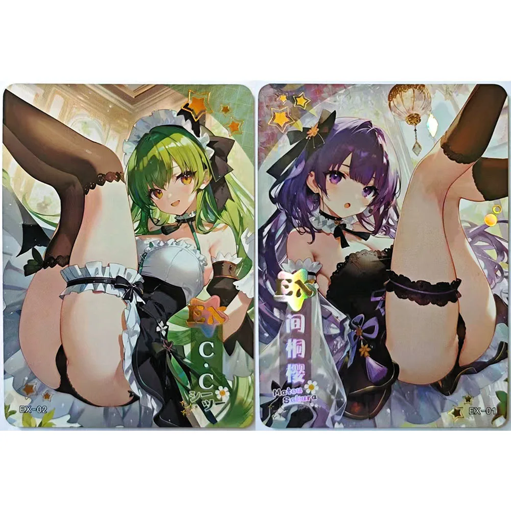 Anime Goddess Story SZR UR EX Matou Sakura Kafka Rem Miku Premium Glitter tarjeta coleccionable regalo de cumpleaños de Navidad juego de mesa