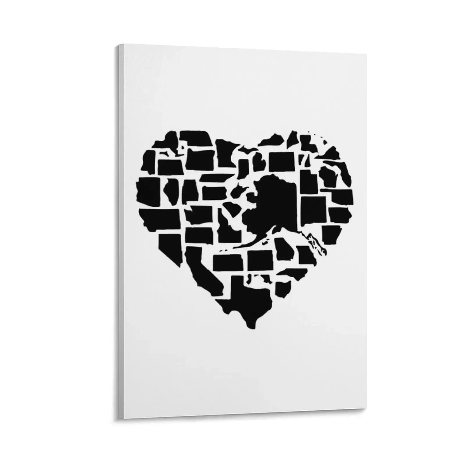 

Heart shaped United States map America Canvas Painting photos for living room aesthetic room aesthetic room decoration