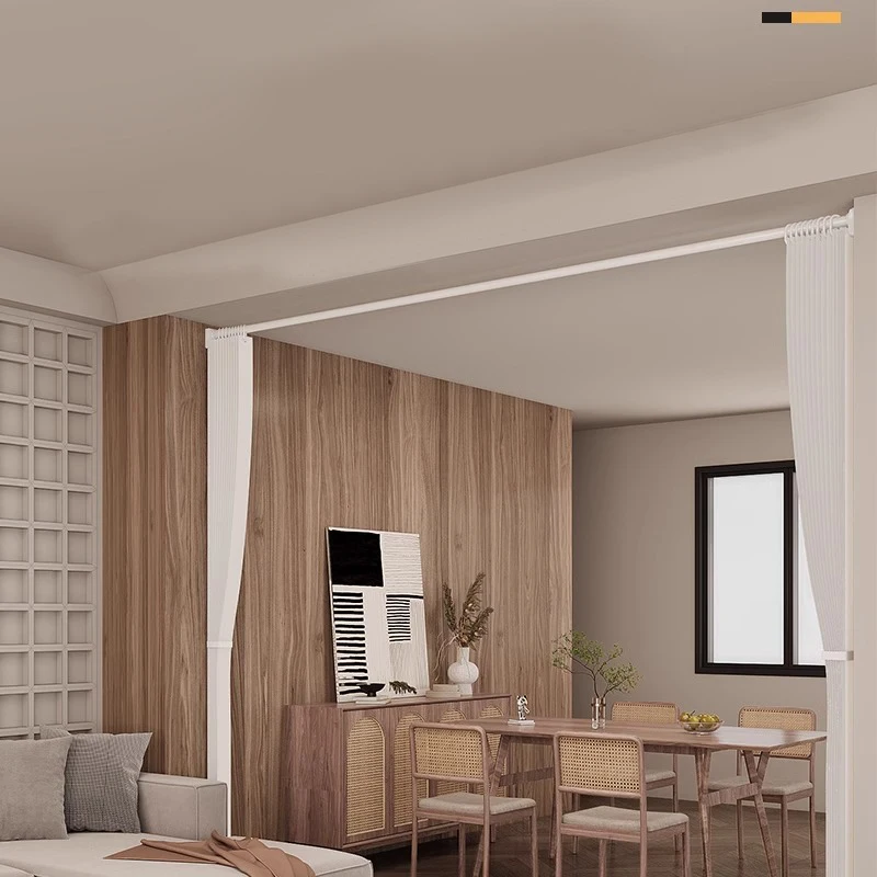 Fashionable Foldable Partition Curtain for Living Room Window Super Thick Fabric Pleated Process Stylish Individual Item