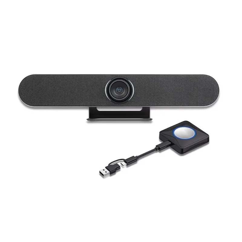 

Универсальная беспроводная система для видеоконференций 4K с интеллектуальной AI-камерой, микрофоном и динамиком, совместимая с BYOM, для переговорных комнат