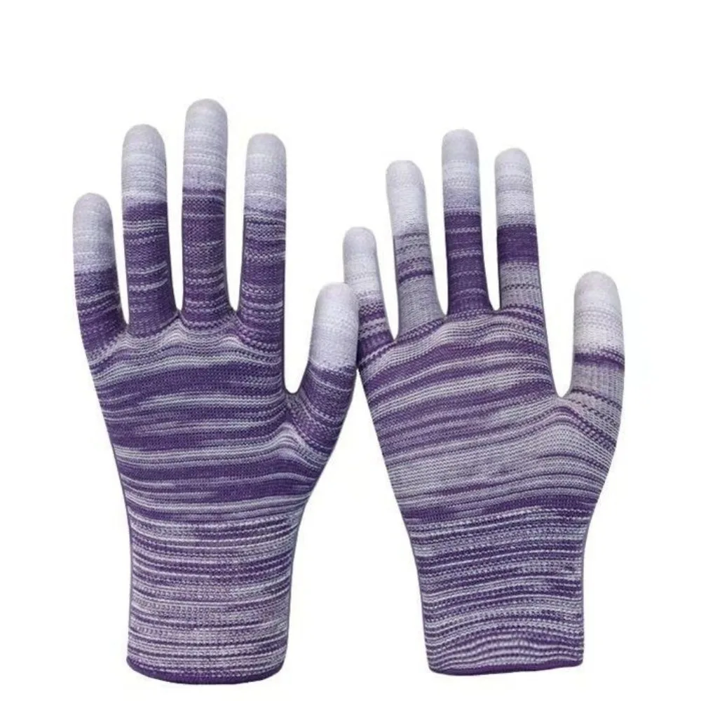 6pairs Coated Finger Anti-Static Gloves Dust-Free Antiskid ESD Safety Gloves Electronic Working Protection Gloves Phone Repair