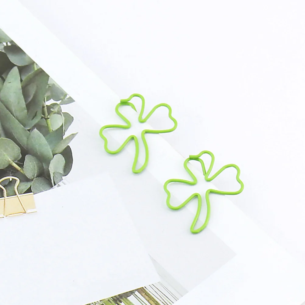 20 Pcs Lucky Paper Clip Student Stationery Bookmark Holder Decorative Paperclips Creative Shaped Fun Metal Document