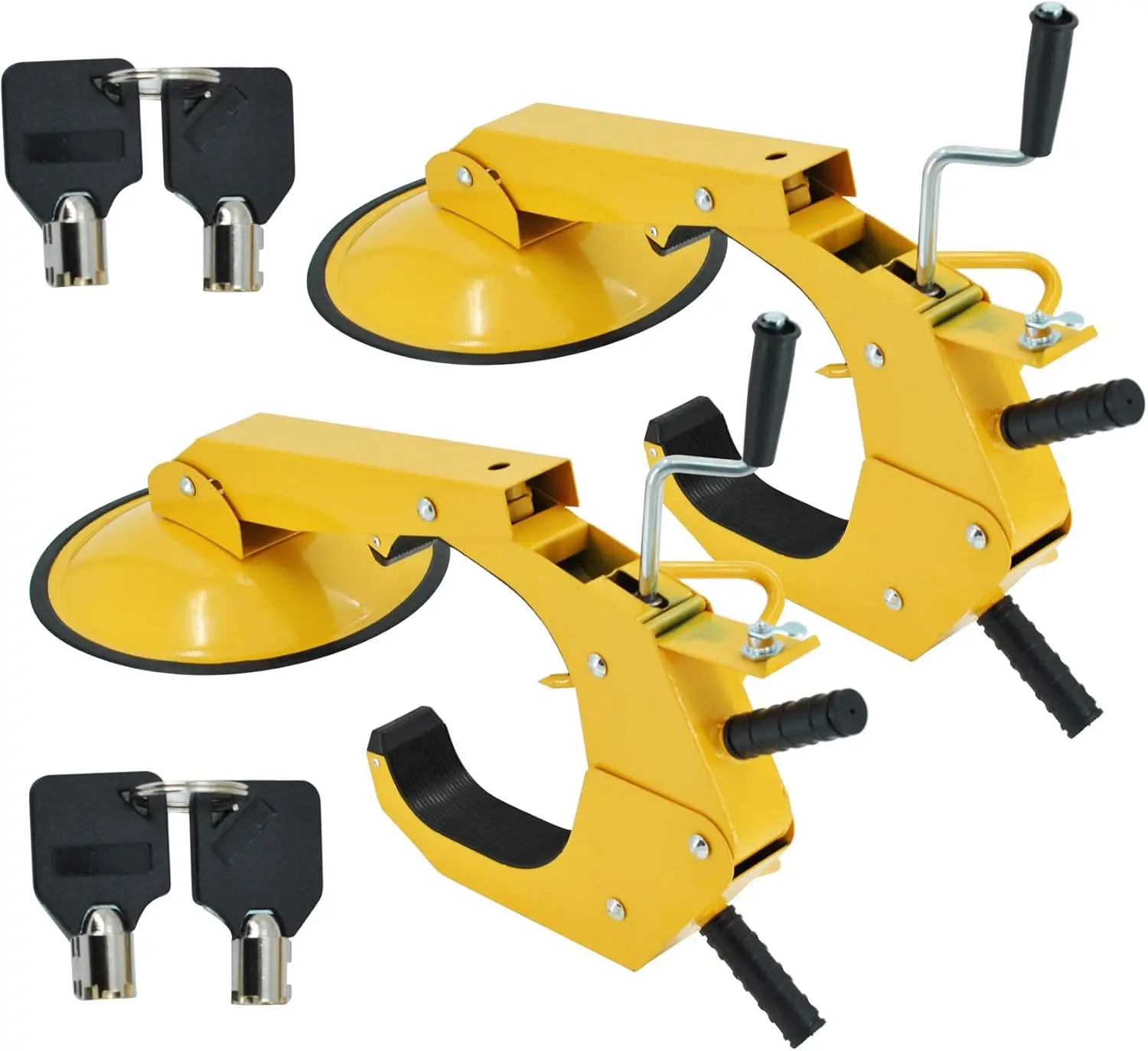 2-Pack Heavy-Duty Adjustable Trailer Wheel Lock Clamp for RV, Boat, Truck Security