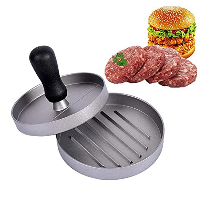 

12Cm Round Burger Press Hamburger Maker Alloy Hamburger Molds Form Press Aluminum Meat Beef Tools Easy Install Easy To Use