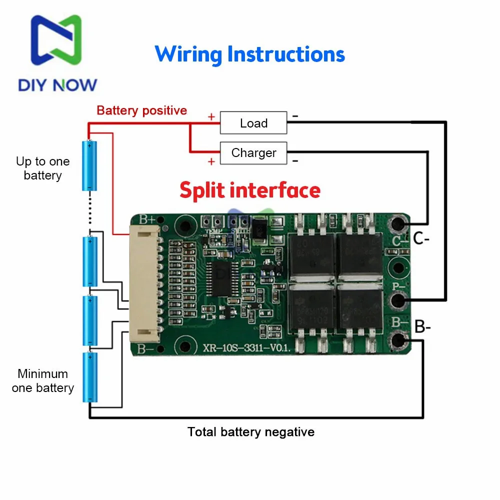 10S 36V 15A 18650 Li-Ion Battery Protection Board BMS PCB PCM Co-Port/Split-Port Board Li-Ion Polymer Lithium Battery