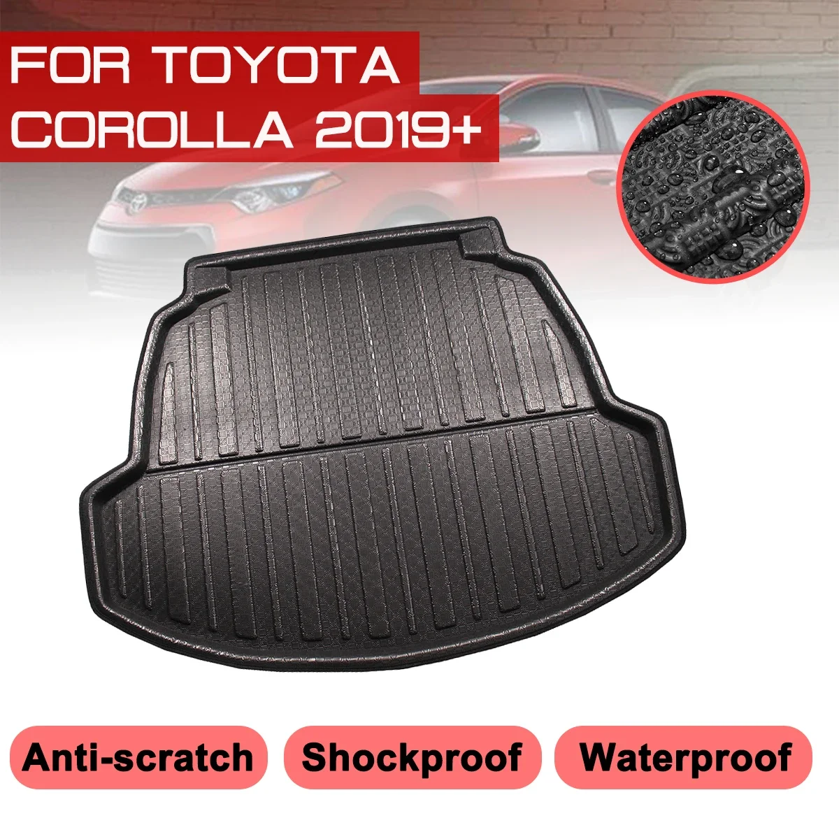 Car Floor Mats Rear Trunk Boot Mat Waterproof Carpet Anti Mud Tray Cargo Liner For TOYOTA COROLLA 2019 2020