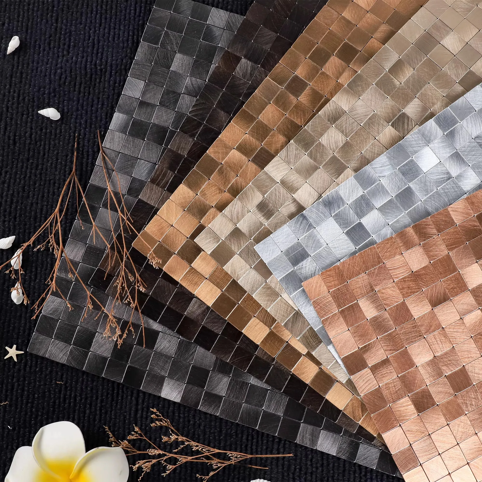 Self-Adhesive metal mosaic tile kitchen backsplash bathroom shower background decorative wall Aluminum Composite Panel tiles