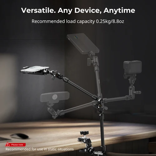 Imagen 2 del producto Brazo mágico de disparo de escritorio SmallRig con kit de abrazadera de cangrejo, brazo mágico ajustable para teléfonos inteligentes, webcámaras y cámaras de acción 4766