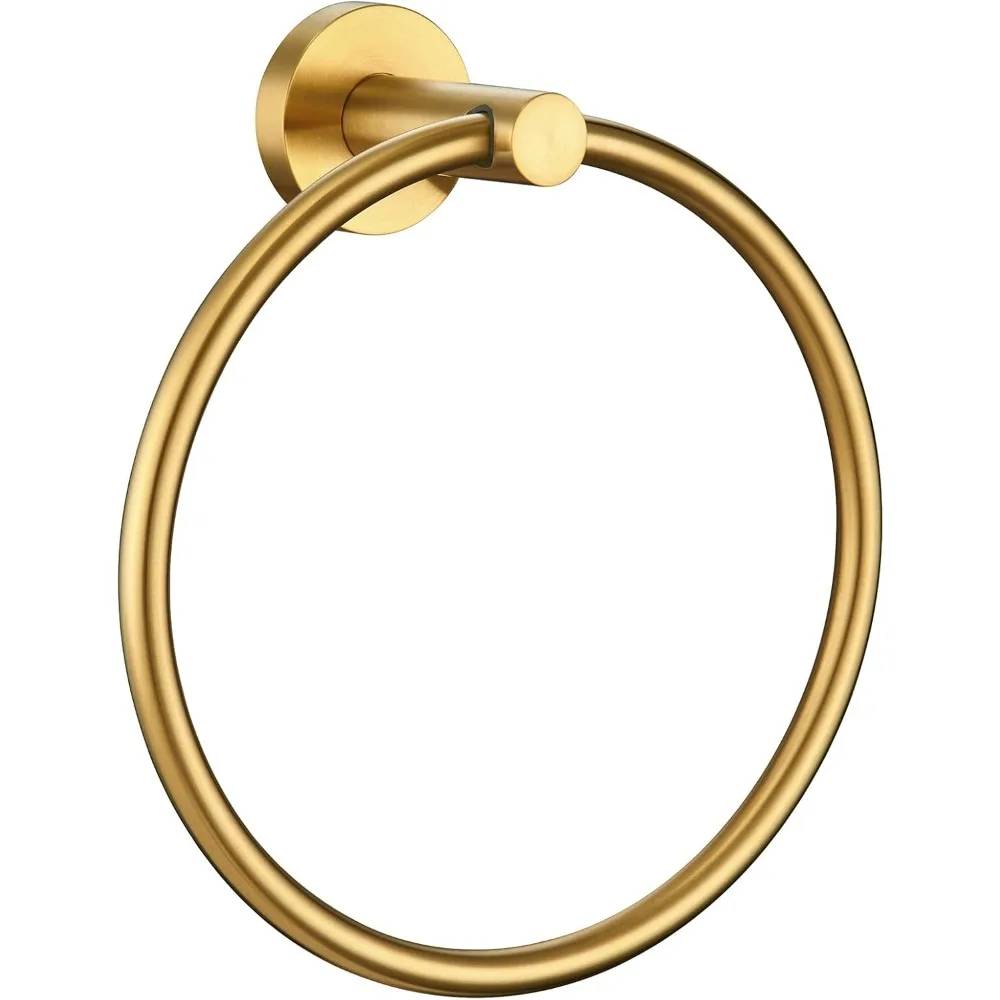 

Кольцо для полотенец для ванной комнаты, матовое золото, современный держатель для полотенец из нержавеющей стали SUS304, поворотная вешалка для полотенец для рук, настенный монтаж