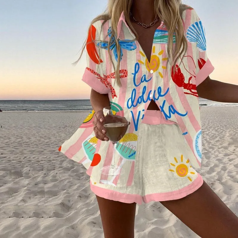 

Floral Print Short Sleeve Shirt Women's Fashion Spring Collection Princess Sleeve Casual Top Comfortable Fit Versatile Style