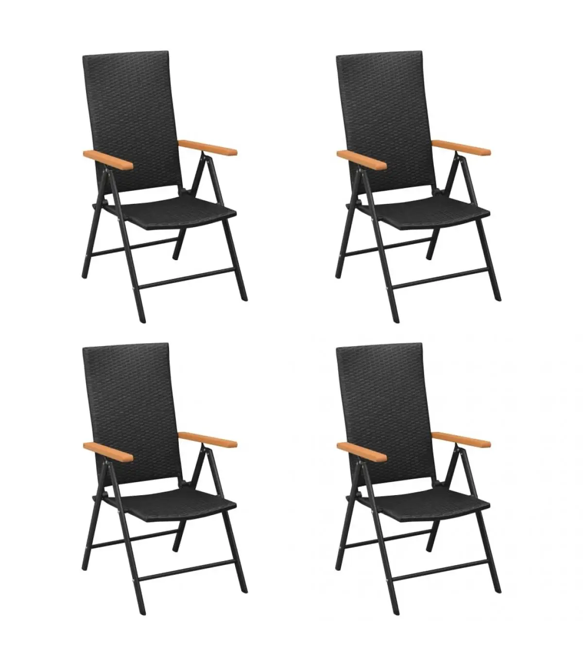 Garden chairs garden chairs 4 units black synthetic rattan