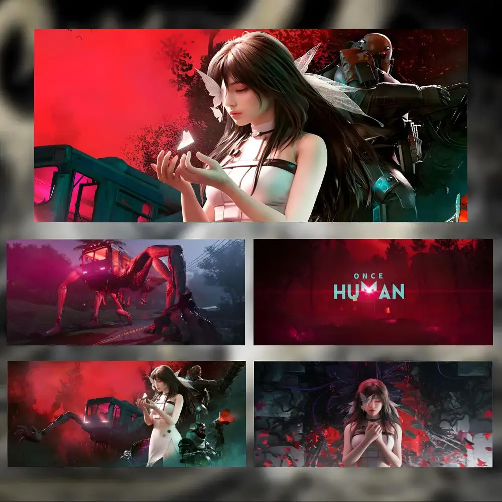Dark Survival Game O-Once Human Mouse Pad Large Thick Desk Pad Stitched Edges Gaming Mouse Mat for PC