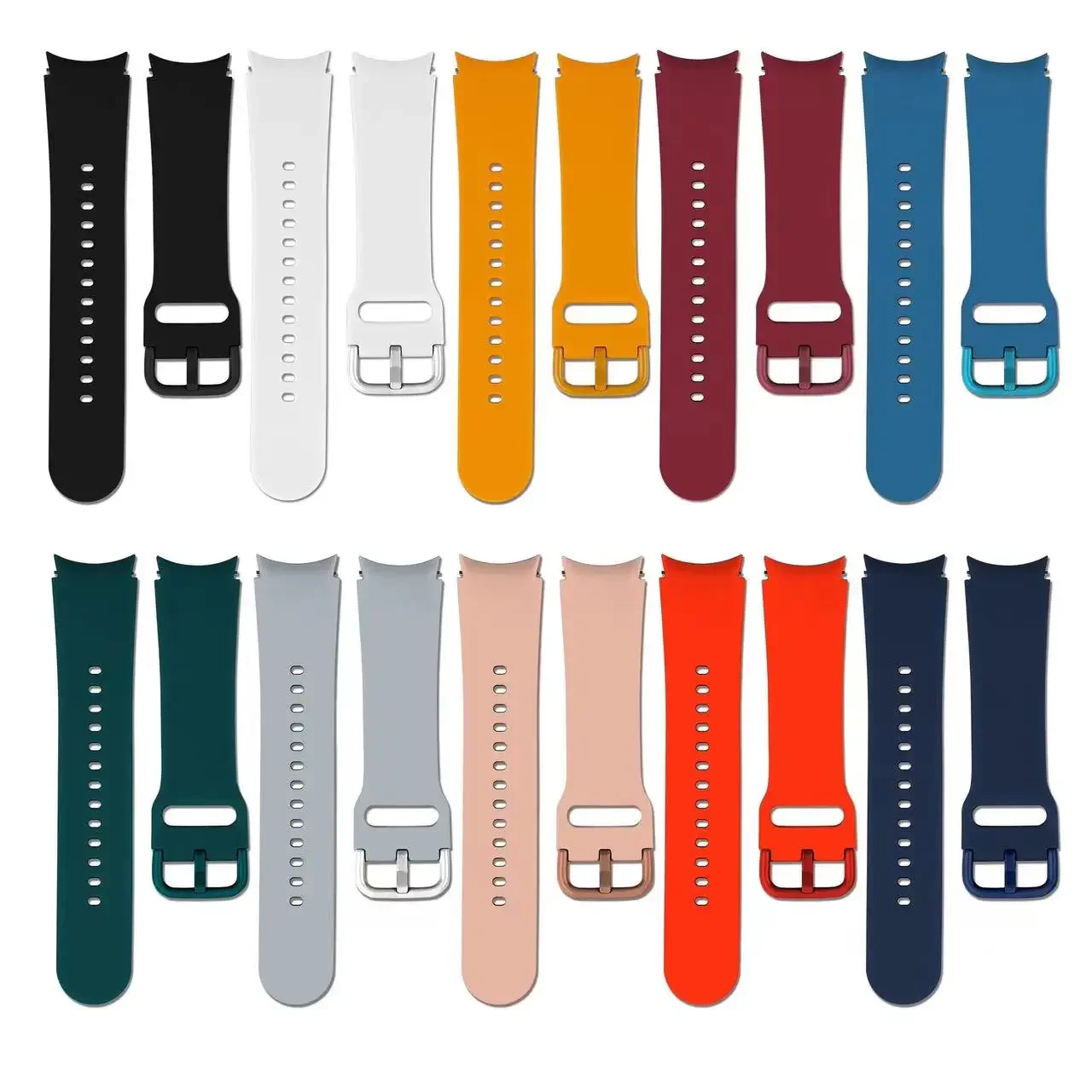 20mm Silicone Strap For Samsung Galaxy Watch 6 Classic 47mm/43mm Pro 45mm No Gap Sport Bracelet For Watch 7 6 5 4 40mm/42mm belt