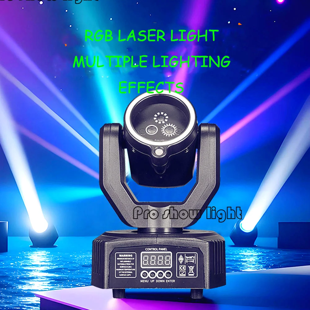 Mini Laser Moving Head Light DJ Disco Party Light RGB Remote Control Laser Light DMX 512 Control Moving Head Light Holiday Decor