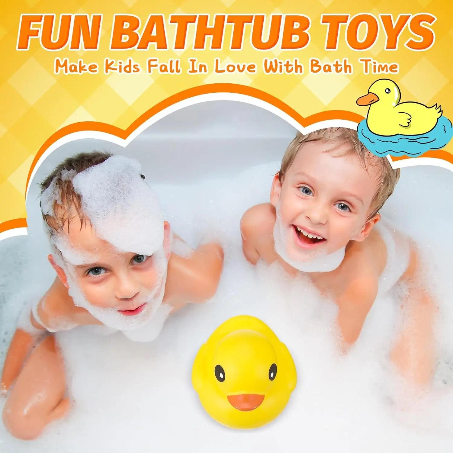 Giant Rubber Duck 6.89 Inch Big Rubber Duck Large Duck Bath Toy with Squeaky Sound for Summer Baby Shower Birthday Party Favor