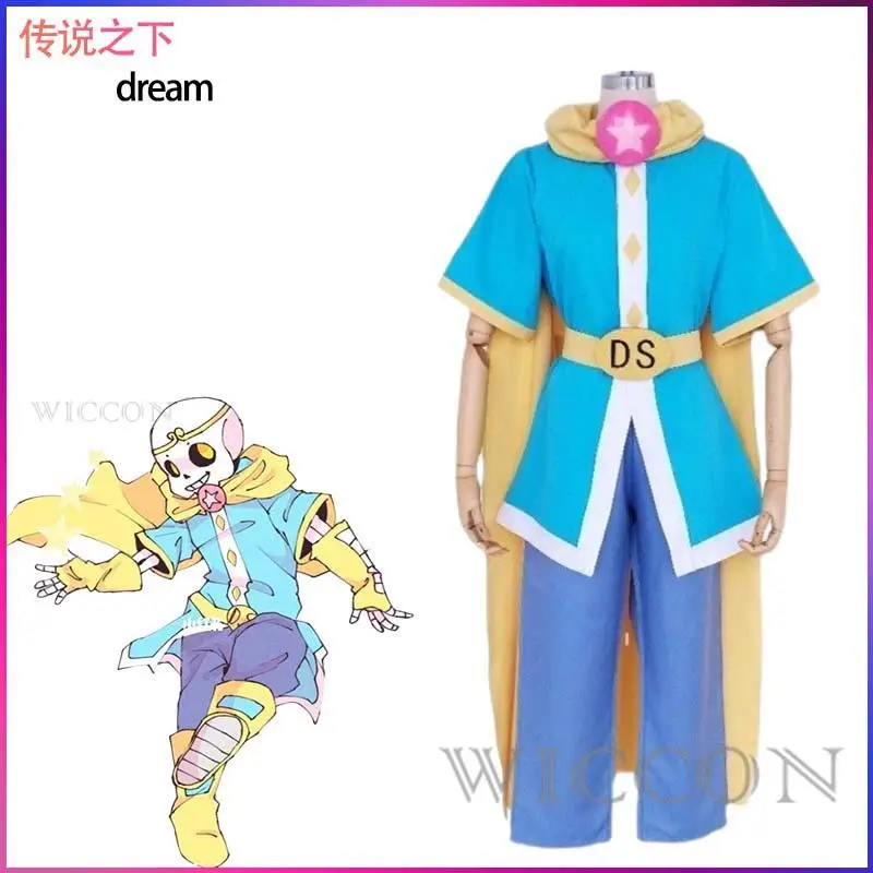 Undertale AU Dream Sans Include Gloves Halloween Cosplay Costume Uniform Party Christmas Outfit