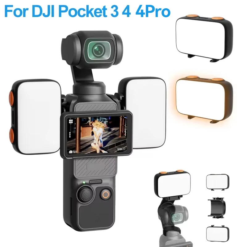 LED-Licht für DJI OSMO Pocket 3 4 4 Pro Zubehör Gimbal Selfie Vlog Video Zusatzbeleuchtung Helligkeit Einstellbar
