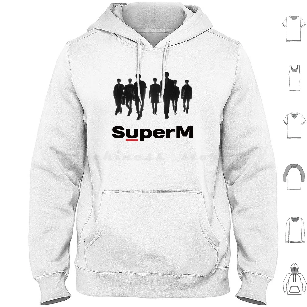 Superm Hoodie cotton Long Sleeve Superm Mark Lee Nct Kai Baekhyun Lucas Nct Lee Tae Min Shinee Taeyong Nct Ten Nct Ten Wayv