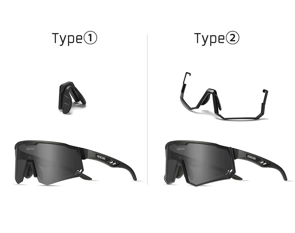 Kdeam High-End-Sports onnen brille polarisierte Herren-Fahrrad brille abnehmbarer Tr90-Rahmen und Nasen pads leicht auszu tauschen – Detail 3