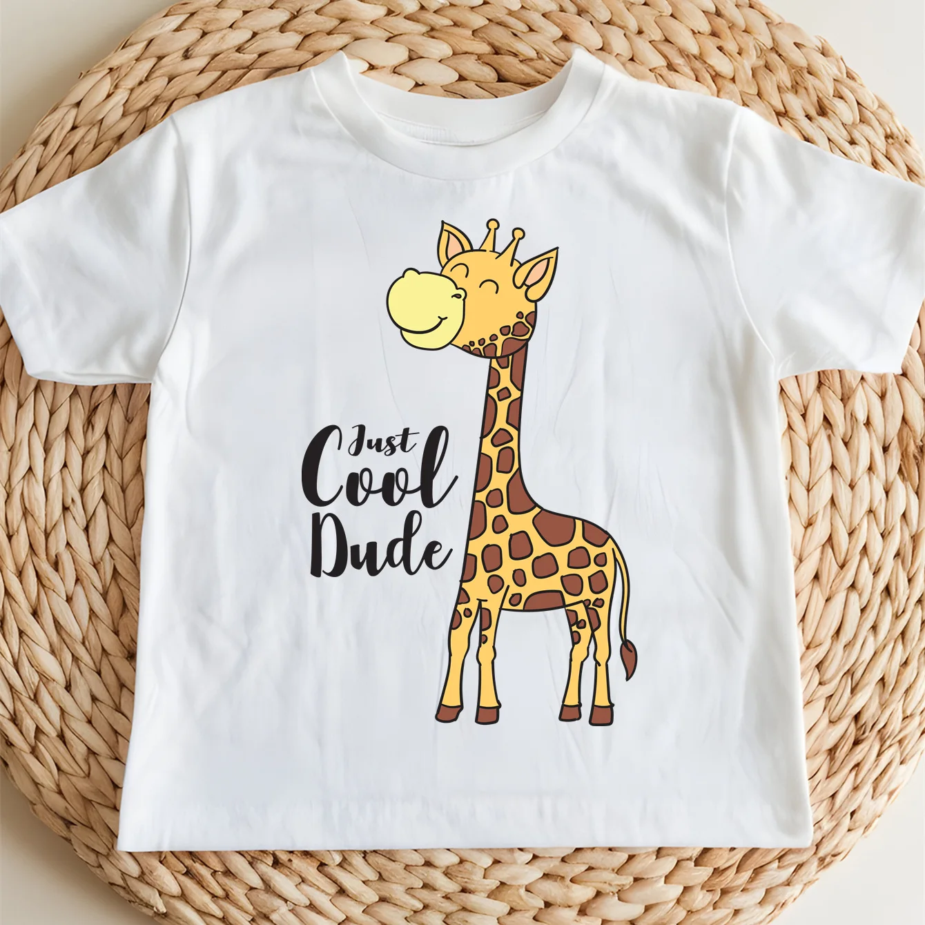 طباعة مجرد كول المتأنق الزرافة ملابس الأطفال صبي/فتاة هدية لينة تي شيرت في الهواء الطلق س الرقبة قصيرة الأكمام 100% القطن تي شيرت #1