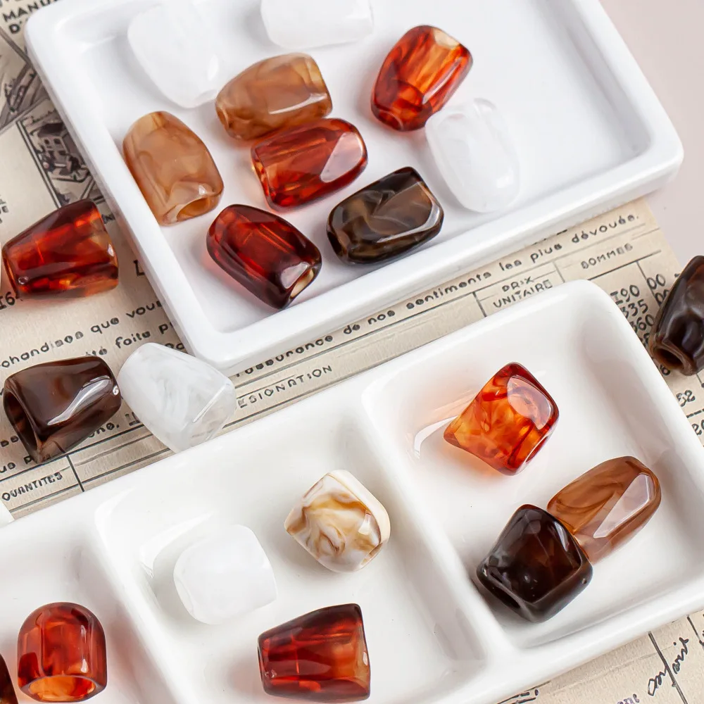 Large  Small HolesResin smudged large hole beads straight hole pendants clothing swimwear pendants loose beads DIY accessories