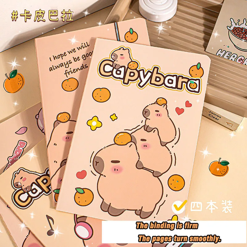 1 PCS Random Capybara Notebook Diary Planner Student Learning Stationery Office School Supplies Aesthetic Notebooks