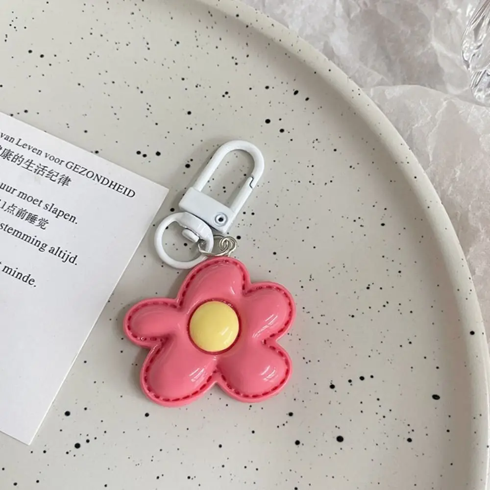 Candy Color Flower Key Chains Lovely Flower Keychain Cute Backpack Ornaments Pendant Keyring For Bag Accessories Jewelry Gifts