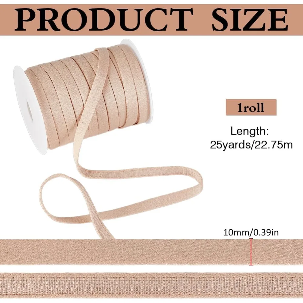 25 Yards Beige Corset Boning Casing 3/8inch Underwire Replacement Bra Cover Band Ribbon Nylon Bra Plush Back Casing for Sewing