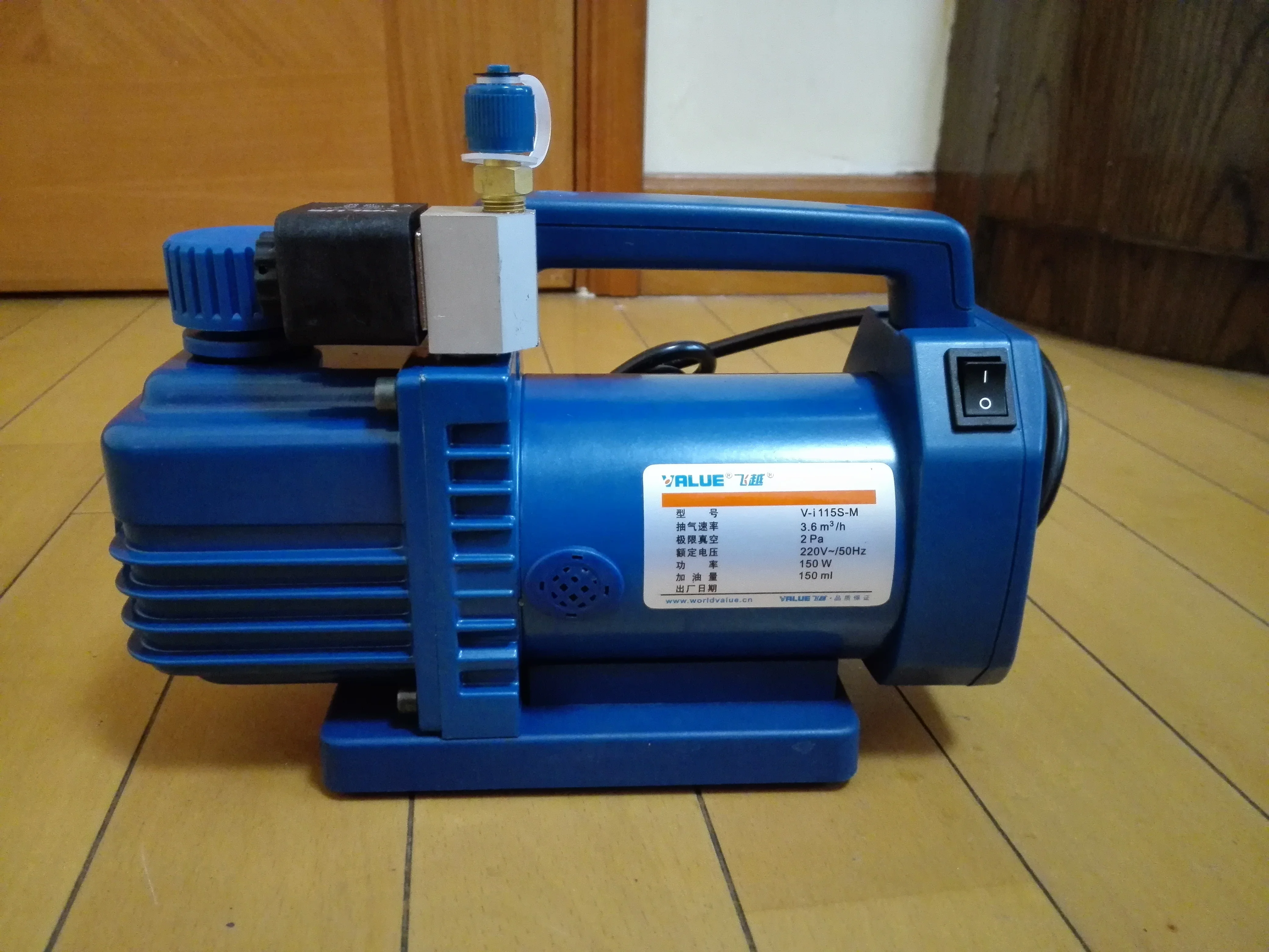 Single Stage 1.5CFM 1/5HP Rotary Vane Vacuum Pump HVAC Air AC A/C    R410A R134A R22 R407C R12