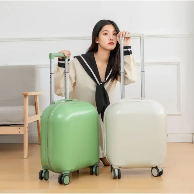 New 18-inch Mini Solid Color Luggage Trolley Case Multi-wheel Student Travel Trolley Large Capacity Travel Boarding Luggage